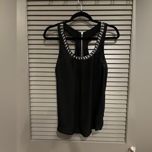 Express Black Sleeveless Embellished Tank Top